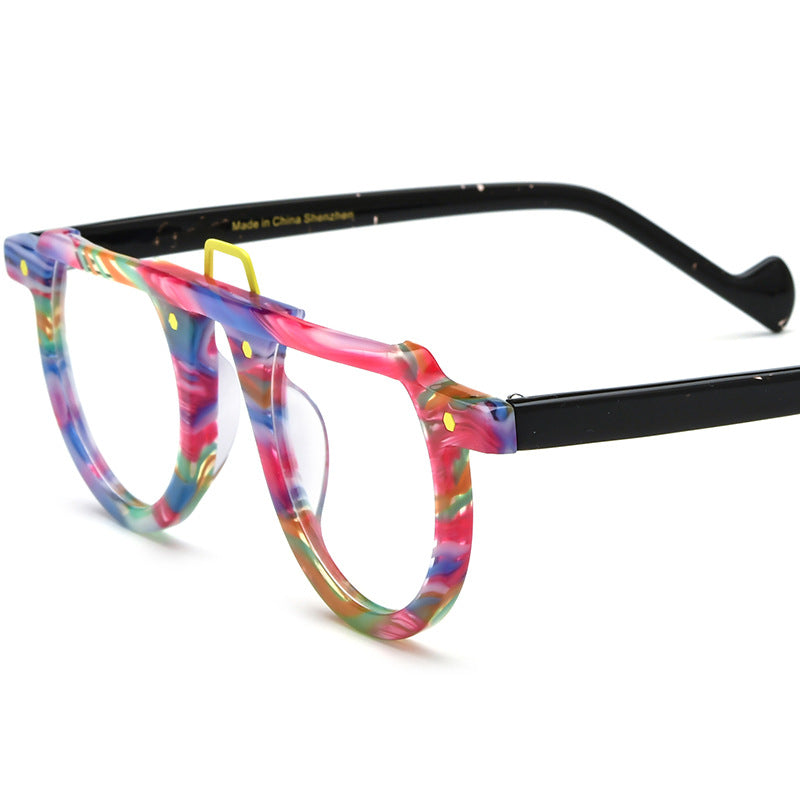 Round Sheet Glasses Frame For Men And Women
