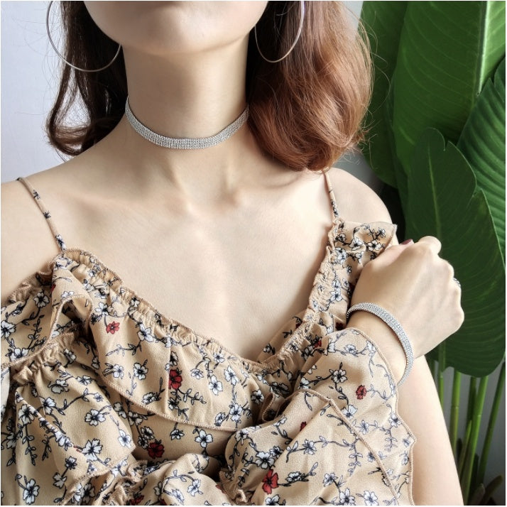 Four - tier zircon necklace