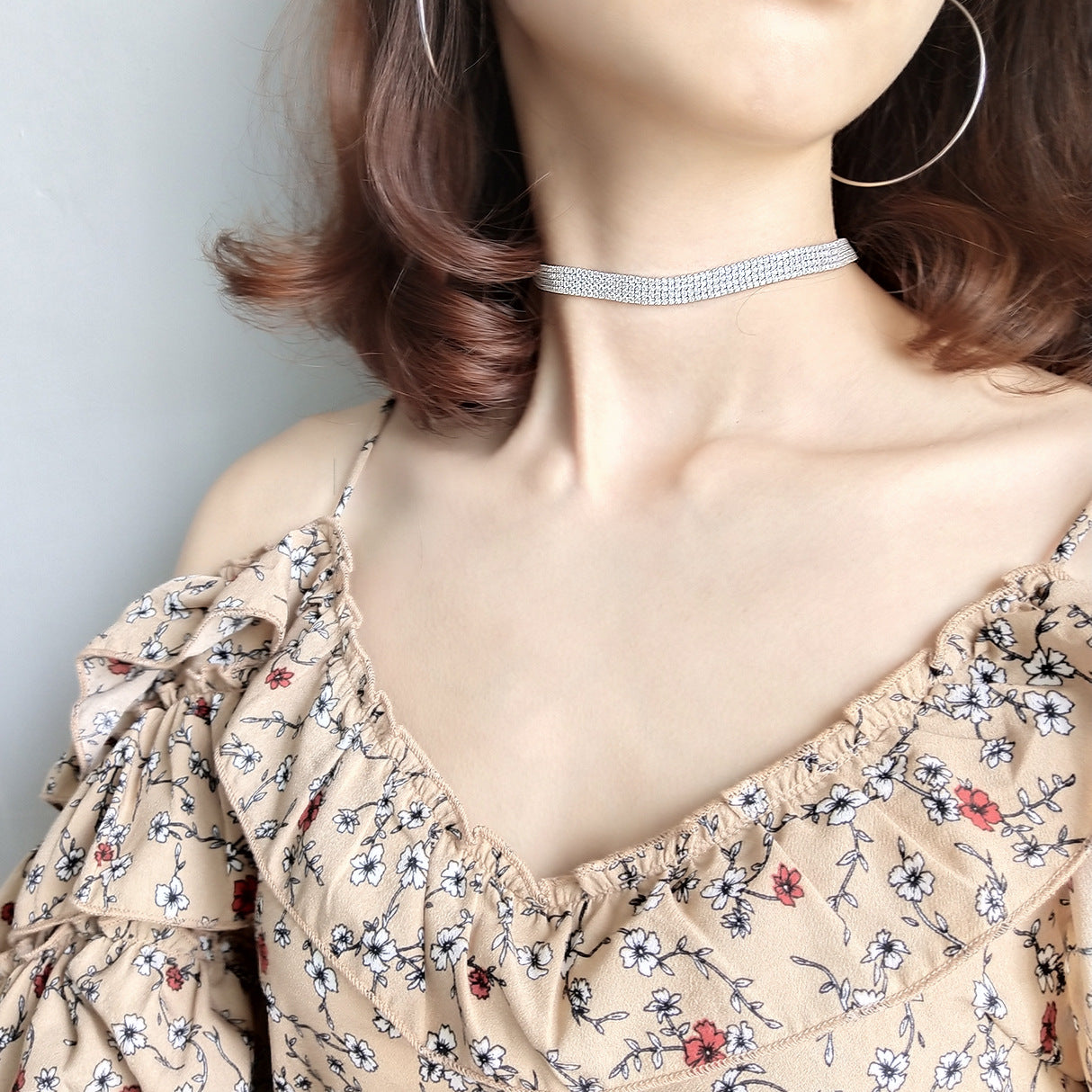 Four - tier zircon necklace