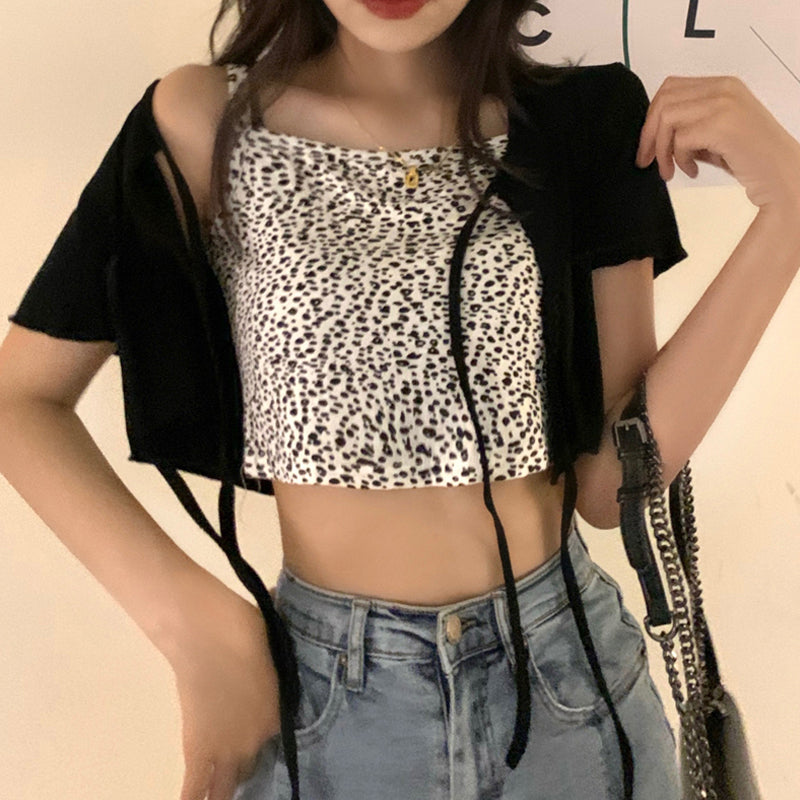 Black Short-Sleeved Sweater Women's Summer Thin Lace Small Cardigan Jacket New Design Short Top