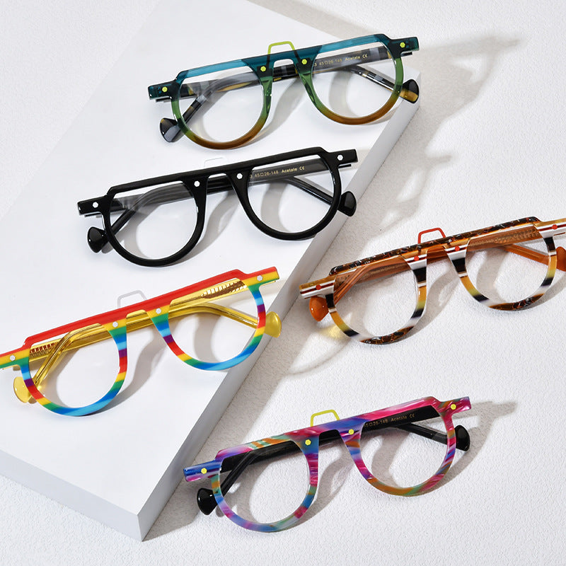 Round Sheet Glasses Frame For Men And Women