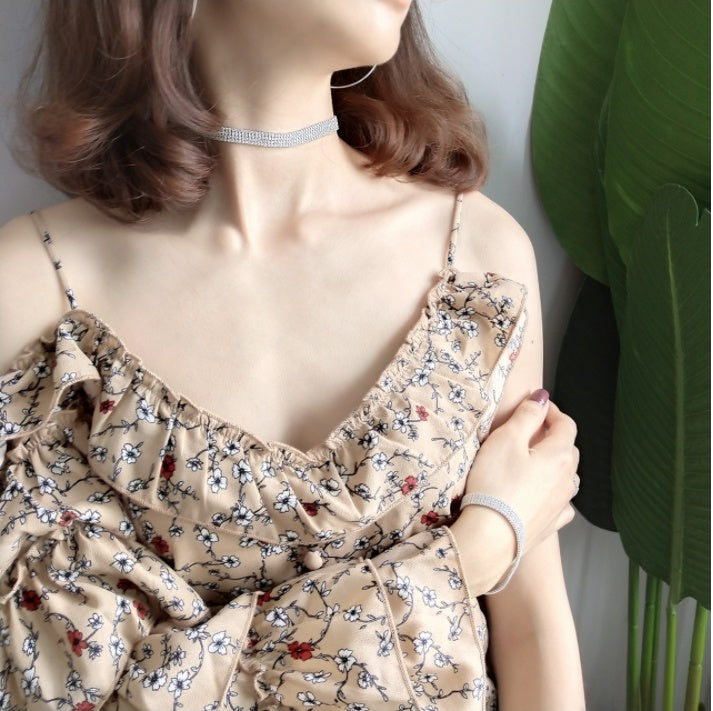 Four - tier zircon necklace