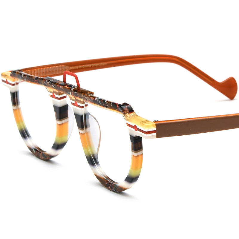 Round Sheet Glasses Frame For Men And Women