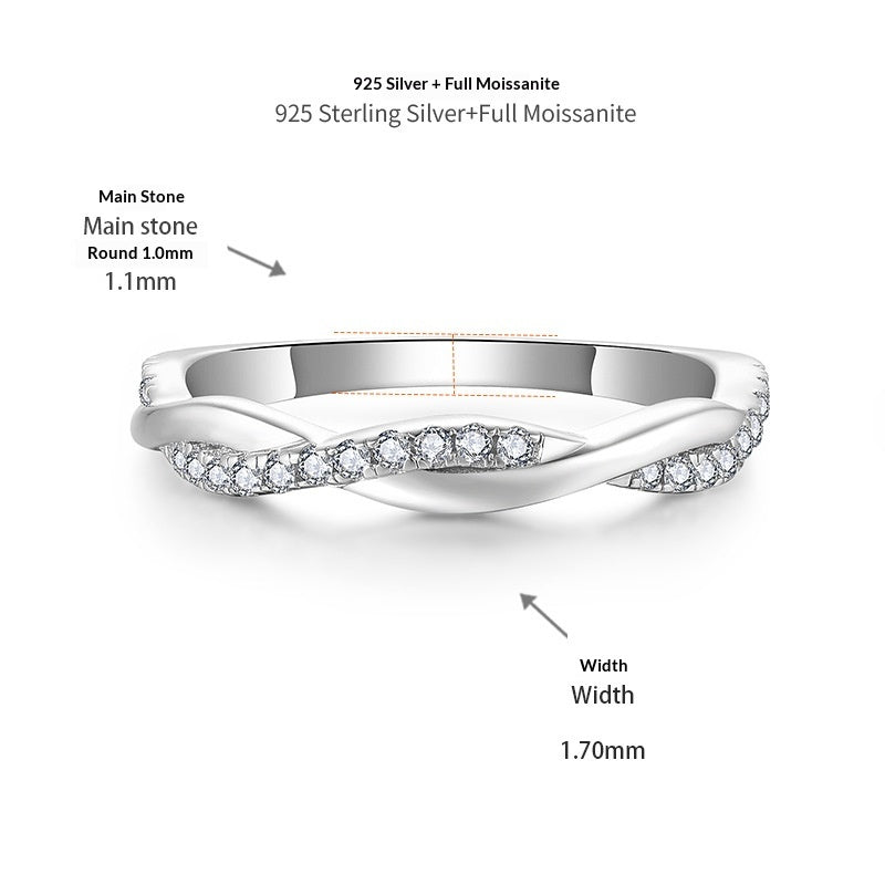 Moissanite Ring, Engagement Diamond Ring Womens Wedding Band Set