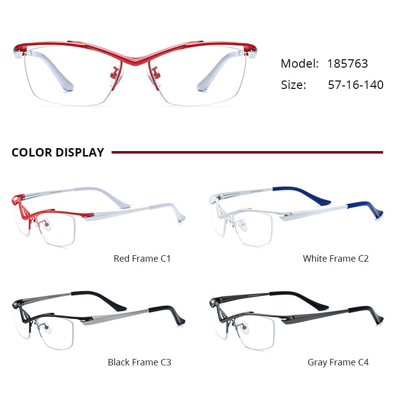 Myopia Glasses Rim Square Half-rim Glasses Frame Women