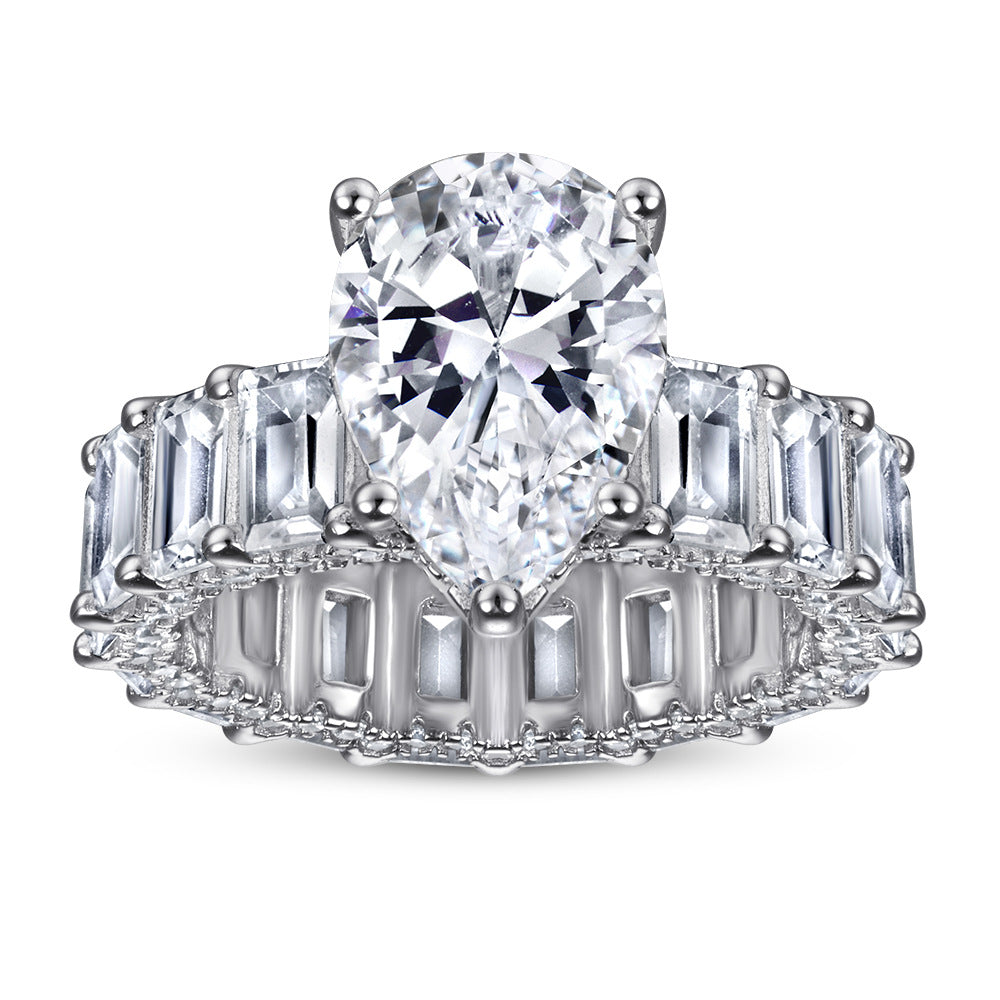 New Springsummer S925 Sterling Silver Ring For Women Water-drop Design