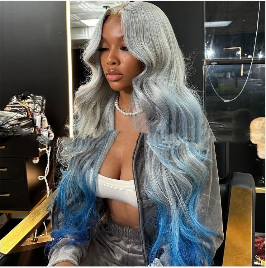 Gradient Color Headgear Gray Blue Female