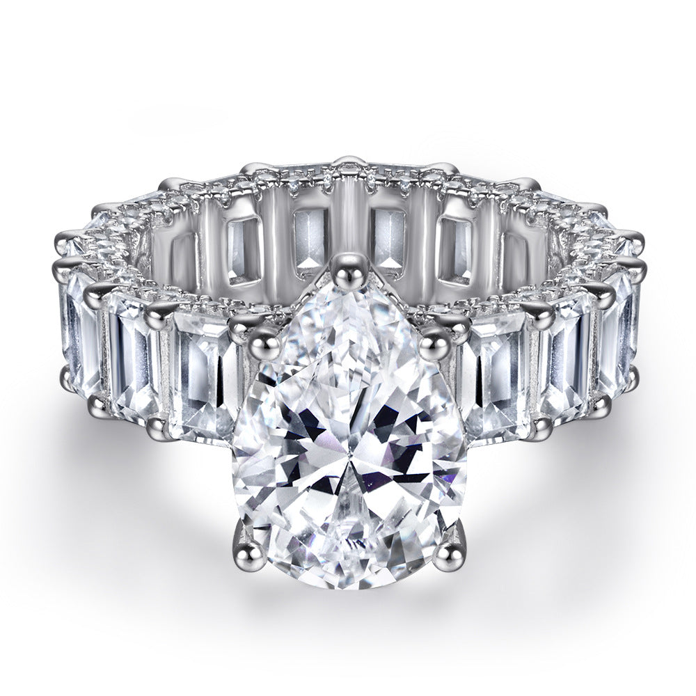 New Springsummer S925 Sterling Silver Ring For Women Water-drop Design