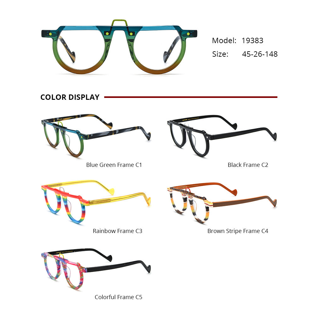 Round Sheet Glasses Frame For Men And Women