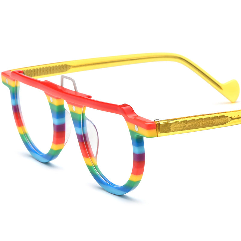 Round Sheet Glasses Frame For Men And Women
