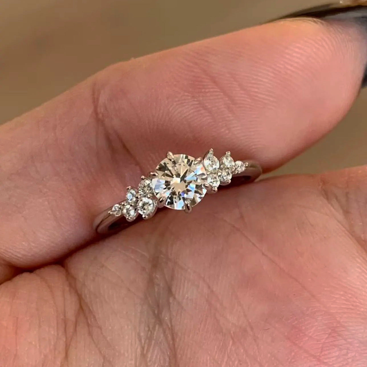 S925 Sterling Silver Berlin Love Letter Zircon Open Ring For Women, Luxury Shiny Zircon, Elegant & Versatile Commute Ring