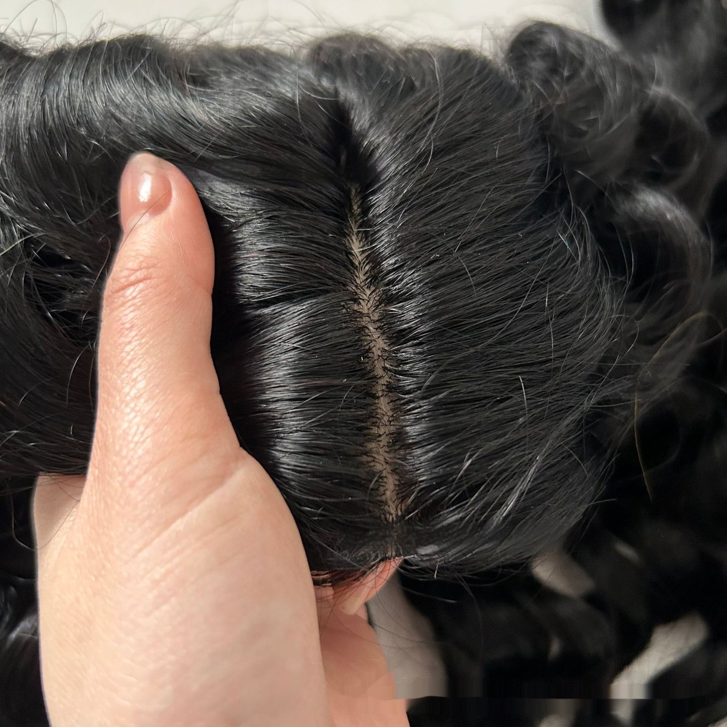 Large Hole Fishnet Artificial Scalp Seamless Hair Piece Wig