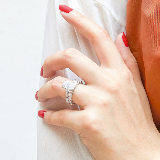 New Springsummer S925 Sterling Silver Ring For Women Water-drop Design