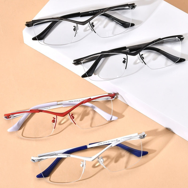 Myopia Glasses Rim Square Half-rim Glasses Frame Women