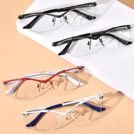 Myopia Glasses Rim Square Half-rim Glasses Frame Women