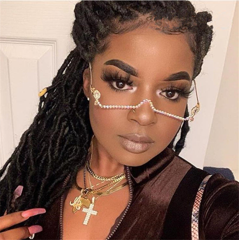 Spring New Product Cross-border Rhinestone Glasses Frame