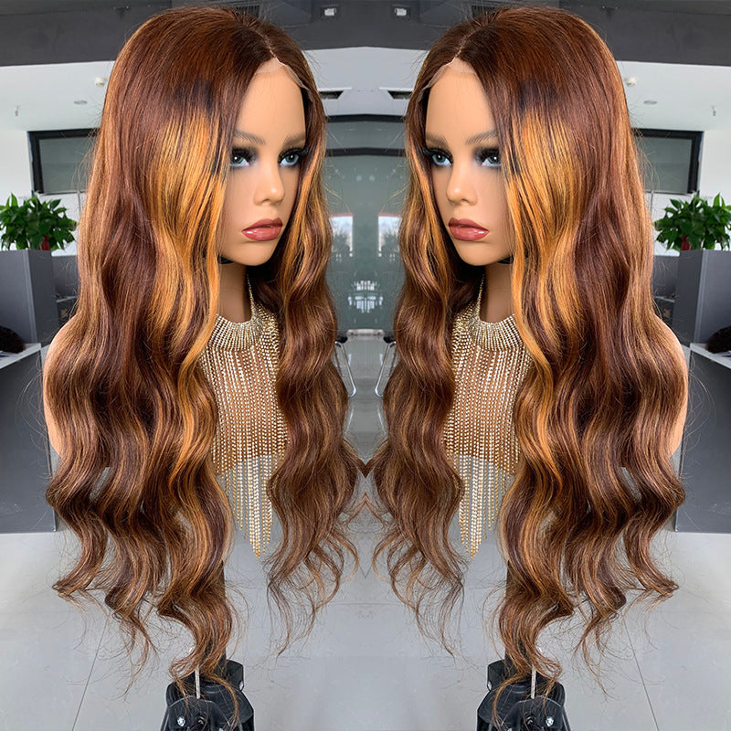 Closure Big Wave Pick Color Bob Real Wig Headgear